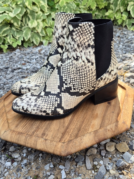 Call It Spring Shoes - Call It Spring "Grilin" Vegan Faux Snakeskin Chelsea Ankle Boots – Size 7